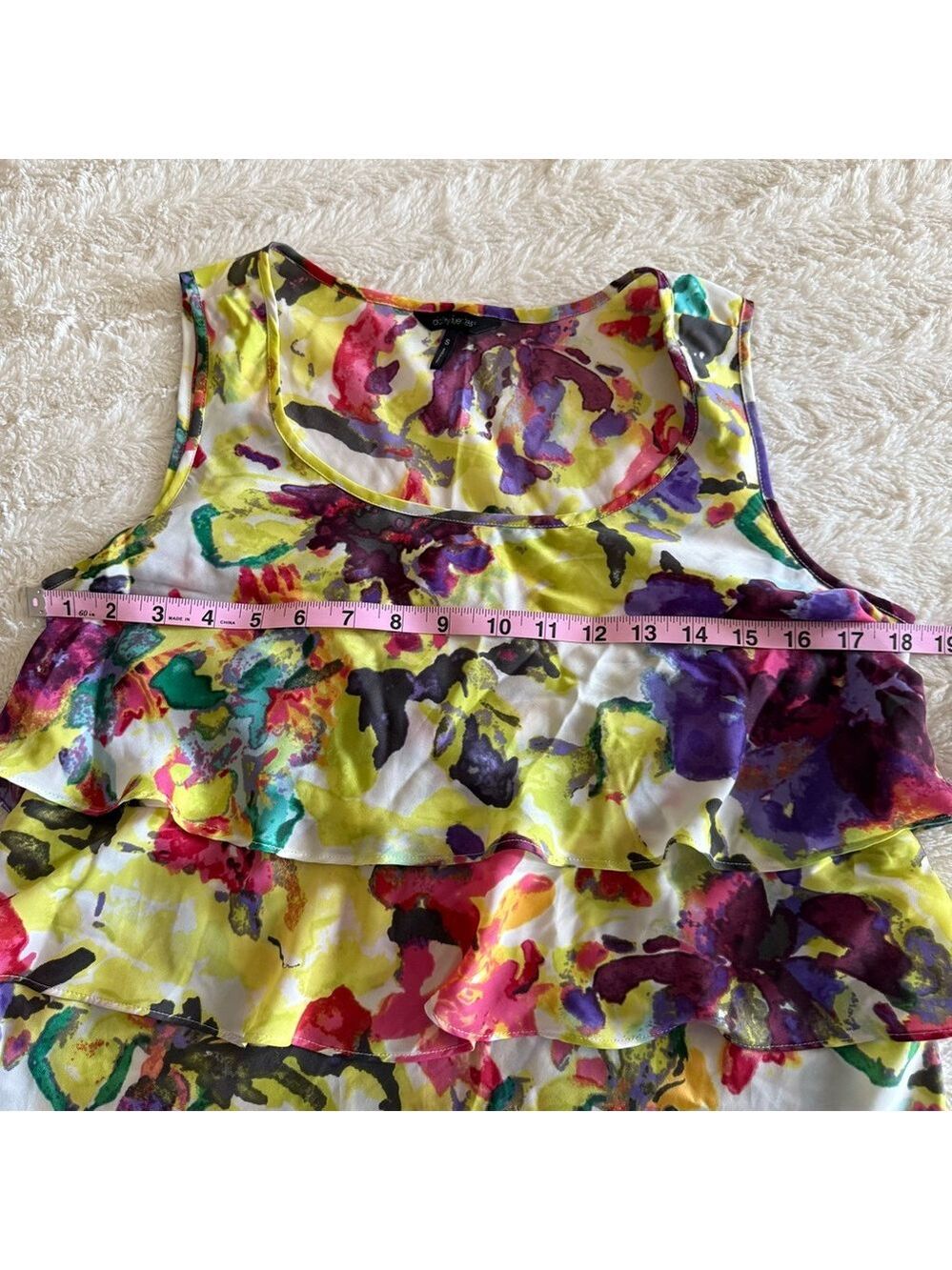 Daisy Fuentes Colorful Sleeveless Floral Top - Picture 3 of 6